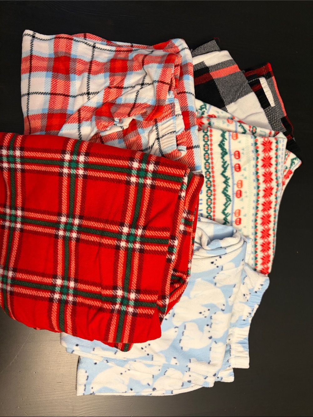 Wondershop Mixed Fleece Pajama Pants — Red, White, Black, Light Blue, Cream